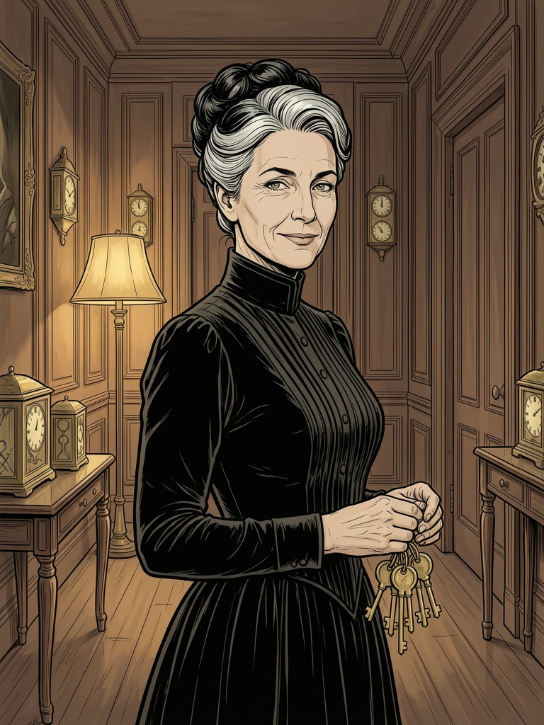 Vesna Adler — Seven locked rooms in a Vienna apartment. Every lock opens on something true about you. She holds the keys, and swears she's a guest too.